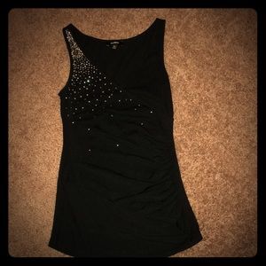 Stylish jeweled tank for a night out.